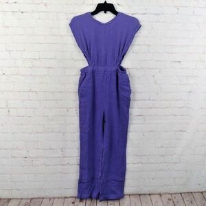 Franki by Francesca's Jumpsuit Girl’s 12 Purple Textured Cutout Cotton Casual